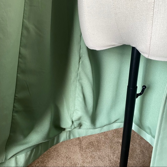 Mint Green Vegan Leather Trench Coat - Picture 8 of 10